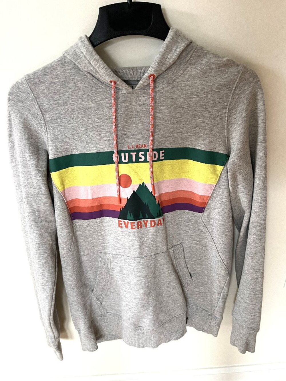 Women's L.L. Bean Cozy Camp Hoodie Gray Outside Everyday Mountain Graphic